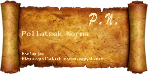 Pollatsek Norma névjegykártya